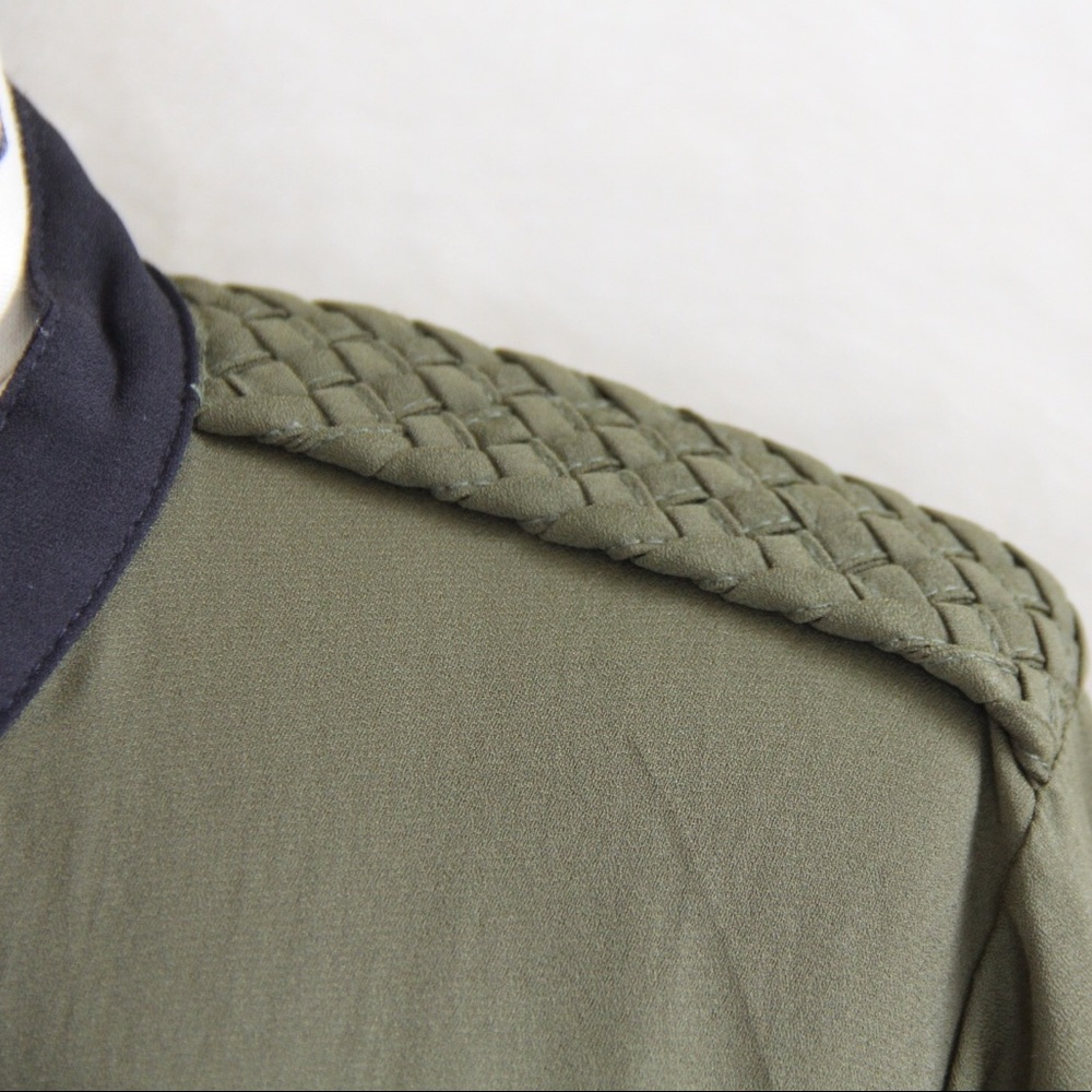 Olive & Black Button Down Blouse - image 6